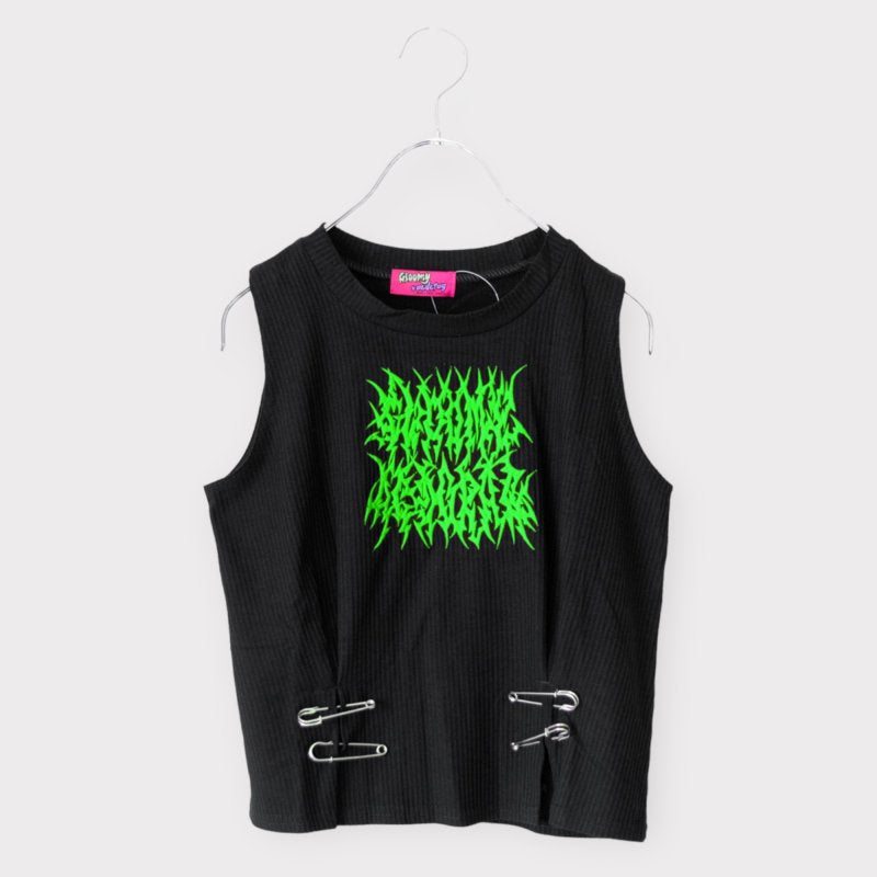 ACDC RAG Vivid Gloomy Sleeveless Top BLACK GREEN