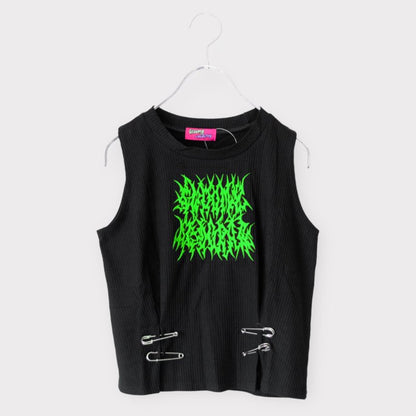 ACDC RAG Vivid Gloomy Sleeveless Top BLACK GREEN