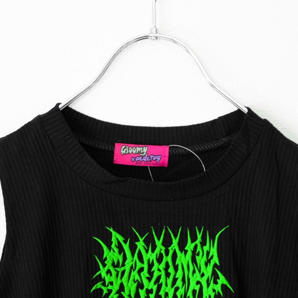 ACDC RAG ビビット グルーミー ノースリーブトップ BLACK GREEN