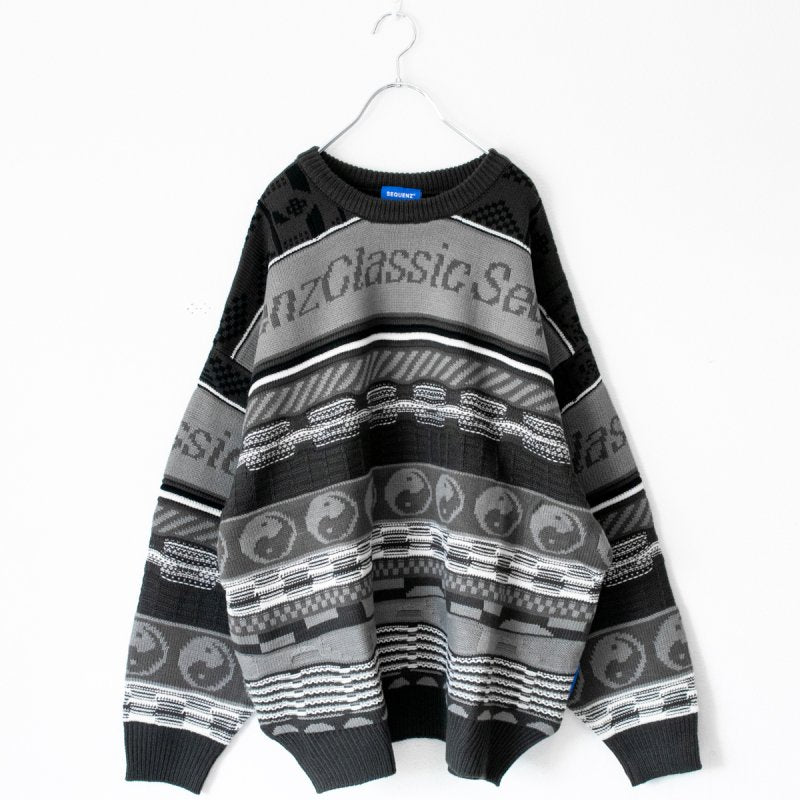 SEQUENZ 3D CLASSICAL SWEATER 陰陽 ユニセックス セーター BLACK