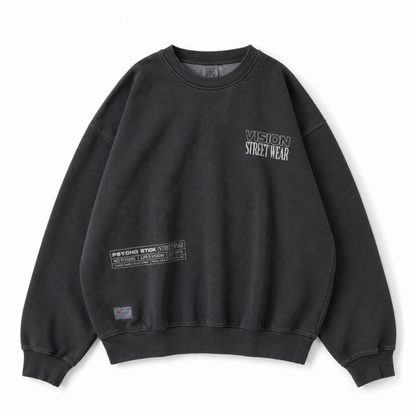 VISION STREET WEAR ピグメントデジタルフォトトレーナー CHARCOAL