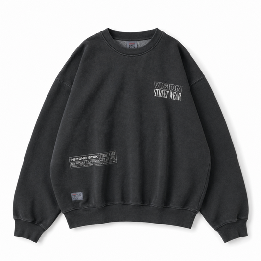 VISION STREET WEAR ピグメントデジタルフォトトレーナー CHARCOAL