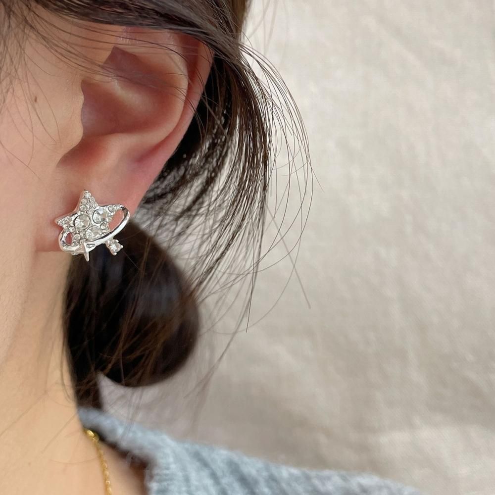 STARS プラネット アシンメトリー 星 デザインピアス SILVER
