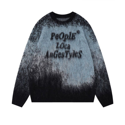 LOGO グラデーション ニットセーター BLUE