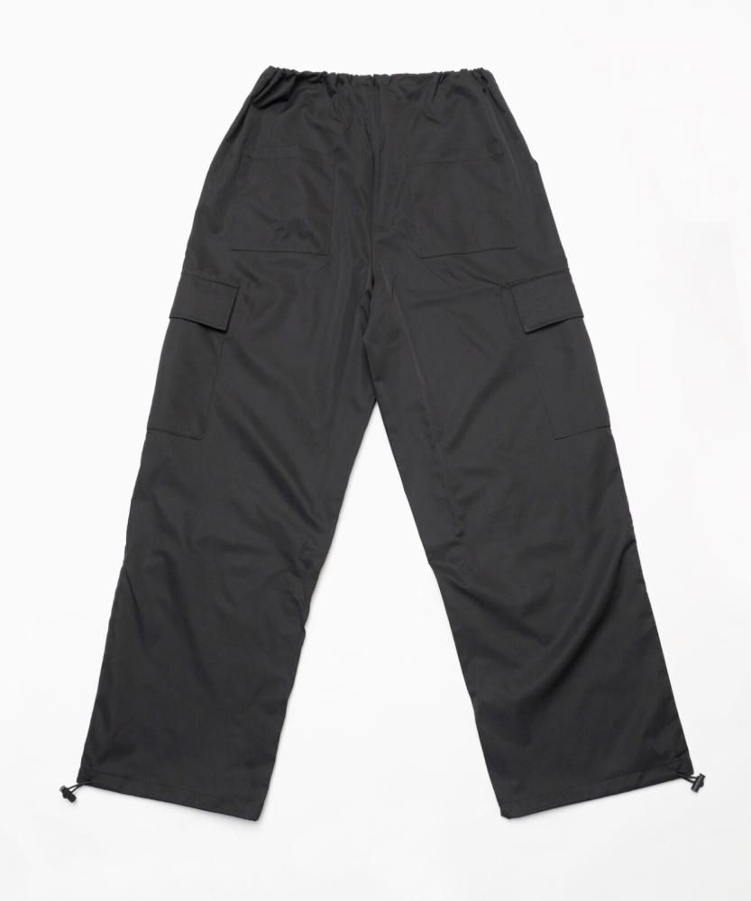 エステルツイル 無地 カーゴパンツ BLACK