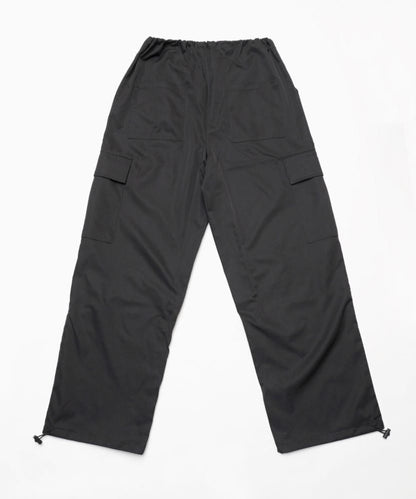 エステルツイル 無地 カーゴパンツ BLACK