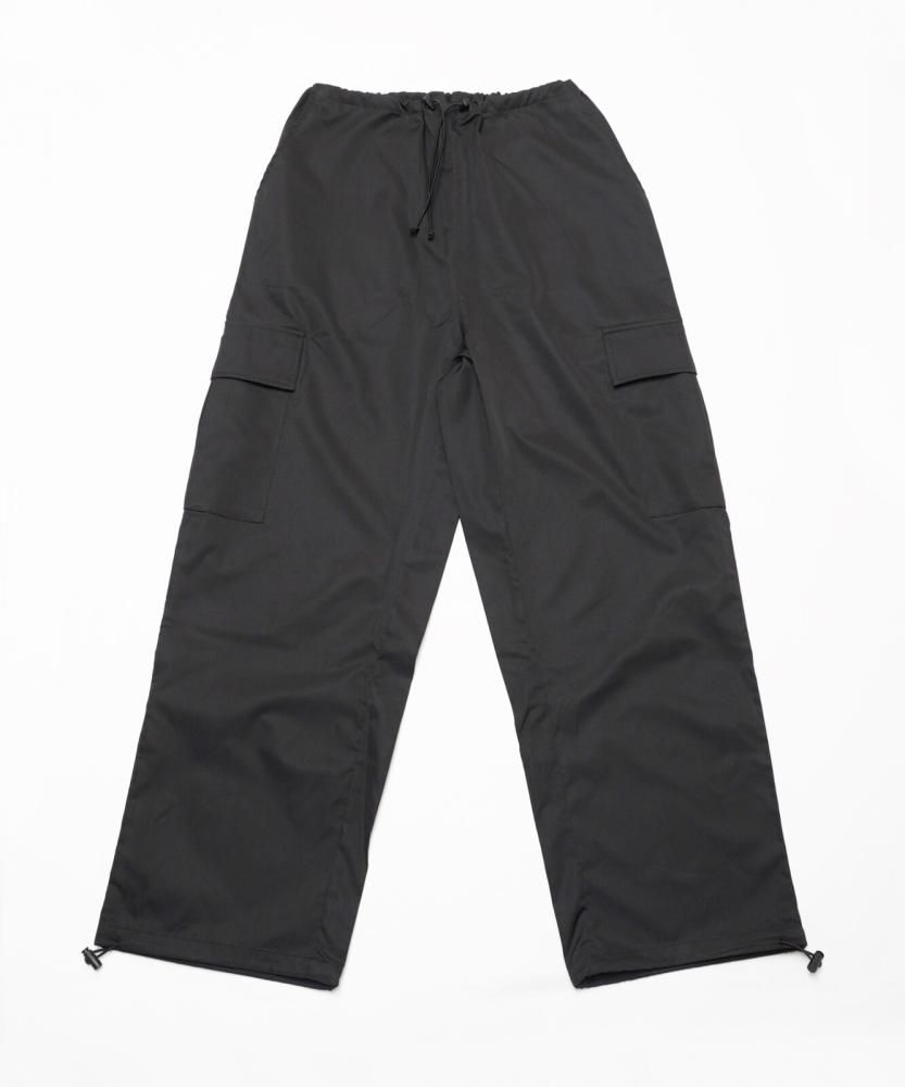 エステルツイル 無地 カーゴパンツ BLACK