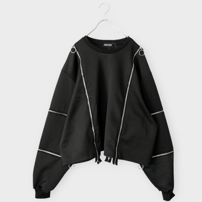 ACDC RAG 渦雷 CYBER PUNK ZIP スウェットトップ BLACK