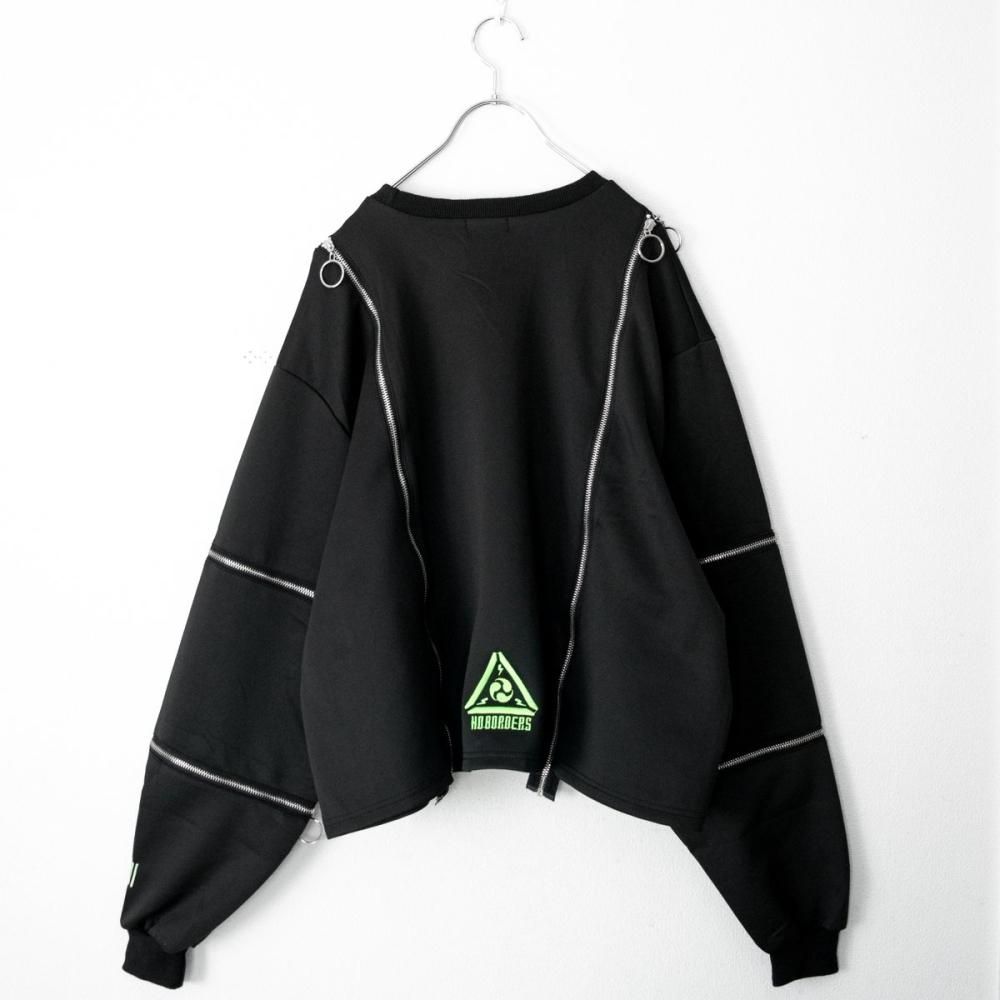 ACDC RAG 渦雷 CYBER PUNK ZIP スウェットトップ BLACK