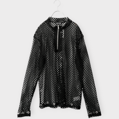 ACDC RAG 渦雷 CYBER PUNK メッシュ ロンT BLACK