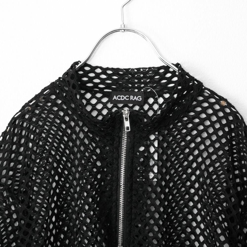 ACDC RAG 渦雷 CYBER PUNK メッシュ ロンT BLACK