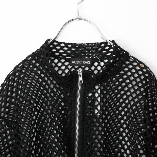 ACDC RAG 渦雷 CYBER PUNK メッシュ ロンT BLACK