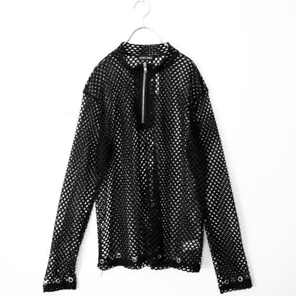 ACDC RAG 渦雷 CYBER PUNK メッシュ ロンT BLACK