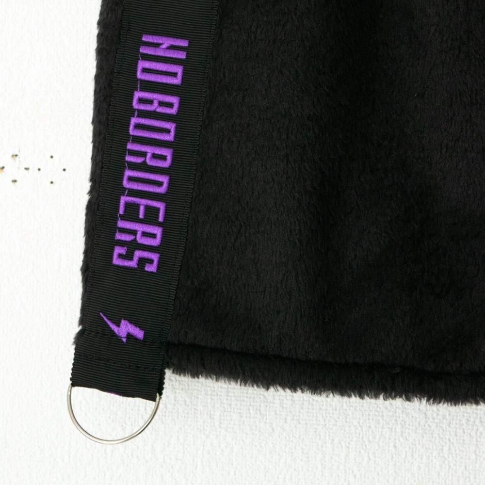 ACDC RAG 渦雷 CYBER PUNK モコモコレッグウォーマー BLACK PURPLE