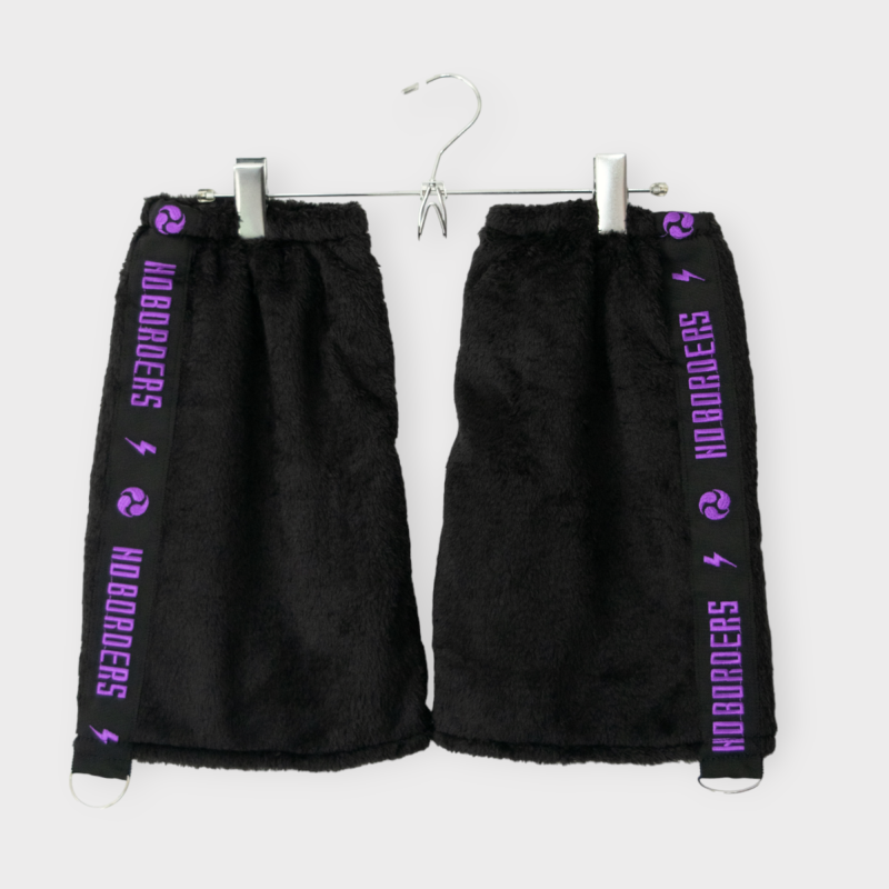 ACDC RAG 渦雷 CYBER PUNK モコモコレッグウォーマー BLACK PURPLE