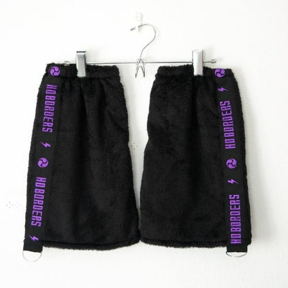 ACDC RAG 渦雷 CYBER PUNK モコモコレッグウォーマー BLACK PURPLE