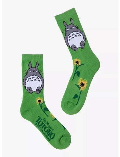 My Neighbor Totoro Totoro and Sunflowers Crew Socks
