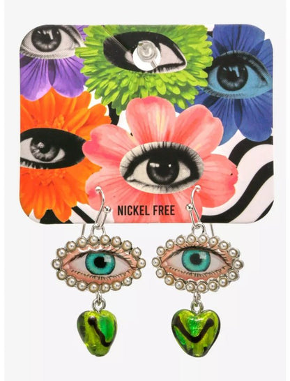 EYE &amp; HEART DROP EARRINGS