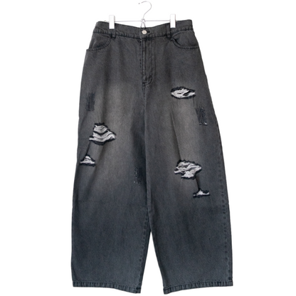 VISION STREET WEAR クラッシュ デニムパンツ LIGHT GRAY