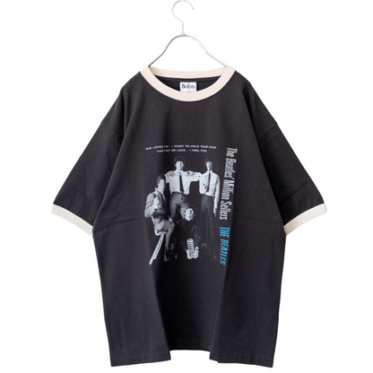 THE BEATLES ビートルズ プリント リンガーTシャツ CHARCOAL