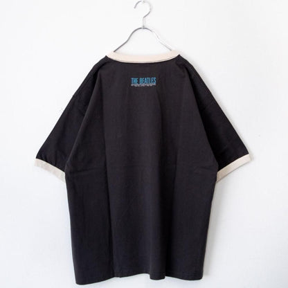 THE BEATLES ビートルズ プリント リンガーTシャツ CHARCOAL