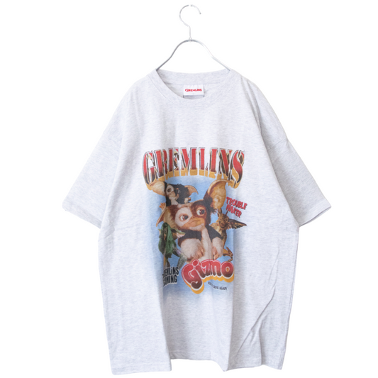GREMLINS Gremlins Gizmo Rock Photo Print Short Sleeve Ringer T-Shirt GRAY
