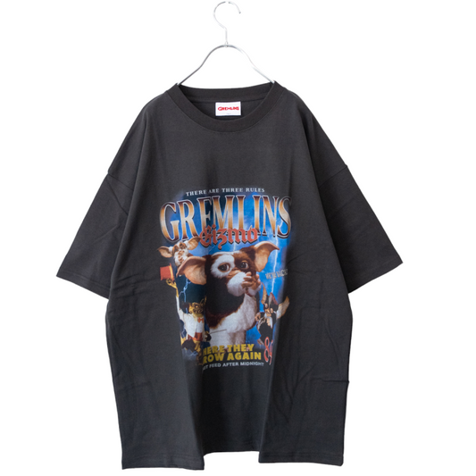 GREMLINS Gremlin Gizmo RAP Photo Print Short Sleeve T-Shirt CHARCOAL