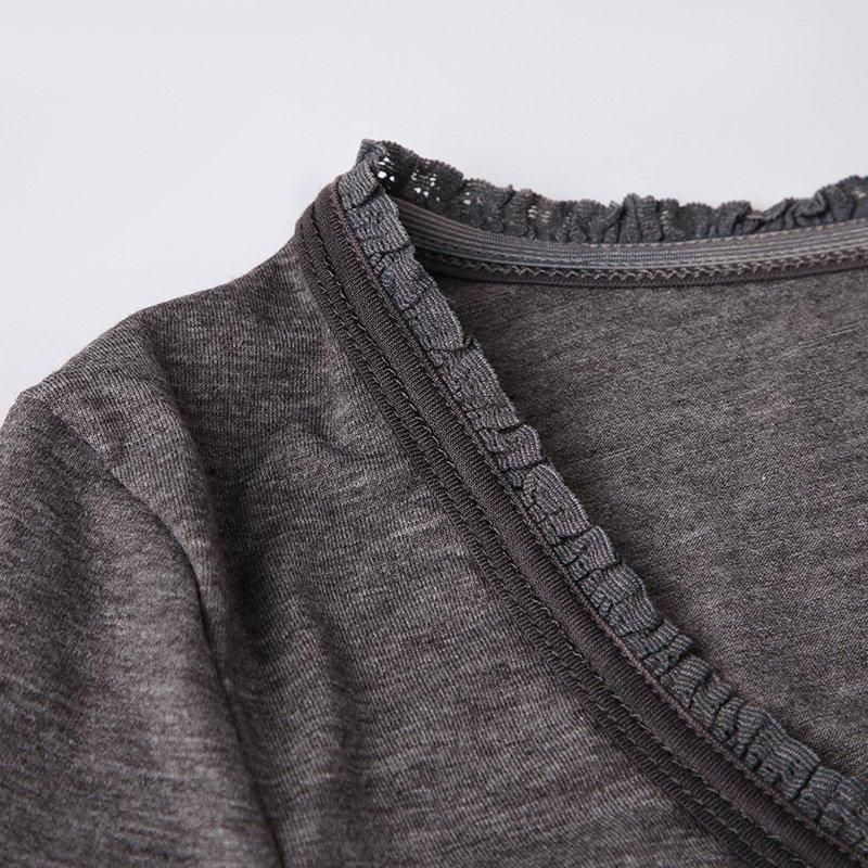 Y2K フィット 長袖 トップス GRAY