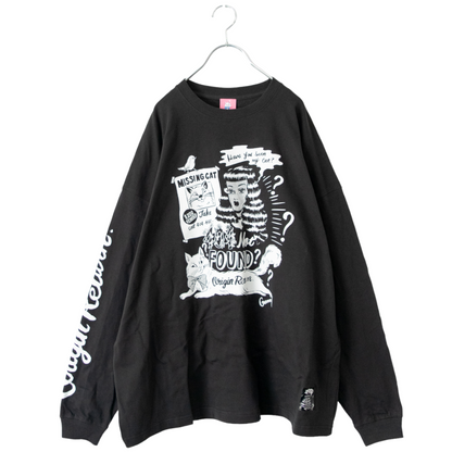 404 NOT FOUND by Gummy ビッグシルエット 長袖Tシャツ ロンT CHARCOAL