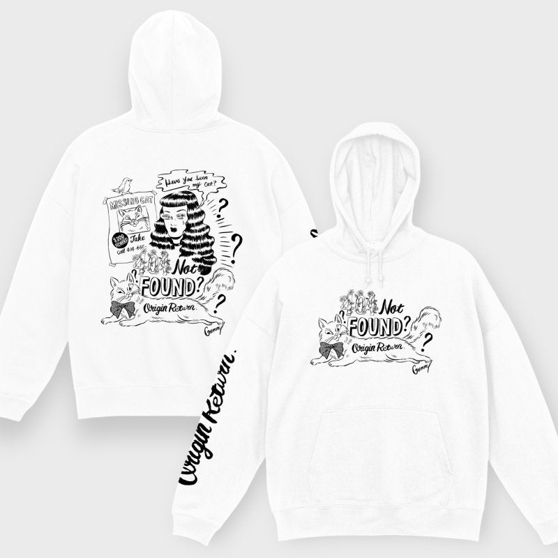 404 NOT FOUND by Gummy Pullover Hoodie Parka WHITE