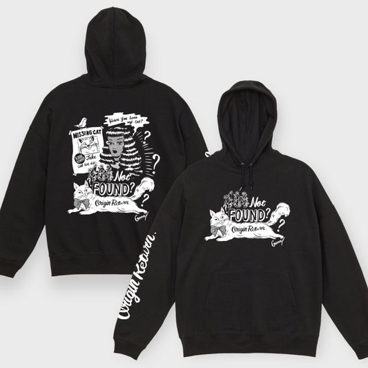 404 NOT FOUND by Gummy Pullover Hoodie Parka BLACK