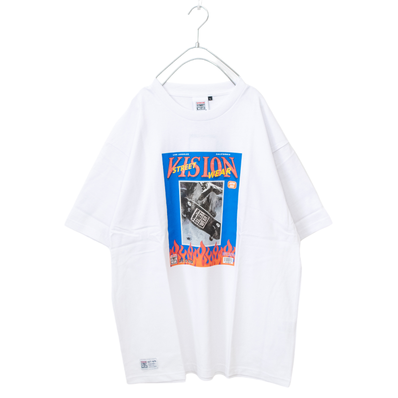 VISION STREET WEAR スケボーマガジンイラストTシャツ WHITE