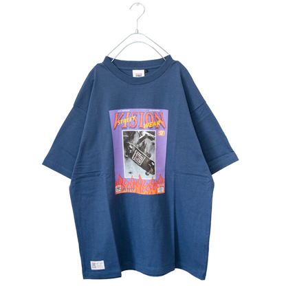 VISION STREET WEAR スケボーマガジンイラストTシャツ NAVY