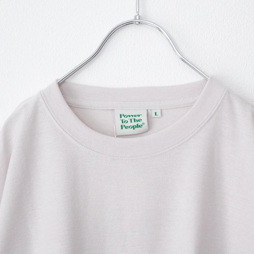 POWER TO THE PEOPLE 梨地ワンポイント ラーメン 刺繍 Tシャツ WHITE