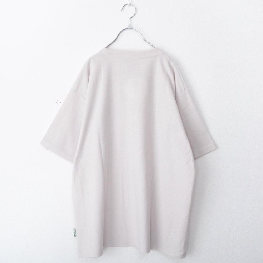 POWER TO THE PEOPLE 梨地ワンポイント ラーメン 刺繍 Tシャツ WHITE