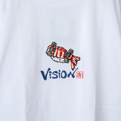 VISION STREET WEAR 寿司 スケートボード 半袖 Tシャツ WHITE Bエビ