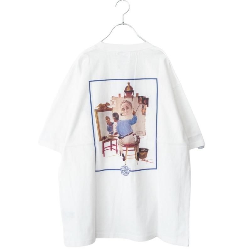 POST ノーマンロックウェル プリントTシャツ WHITE