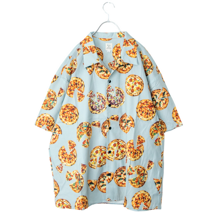 Revo. PIZZAパターン 半袖シャツ BLACK