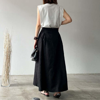 ワッシャージャガードスカート BLACK