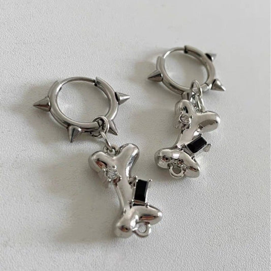 BONE スパイク フープ ピアス SILVER