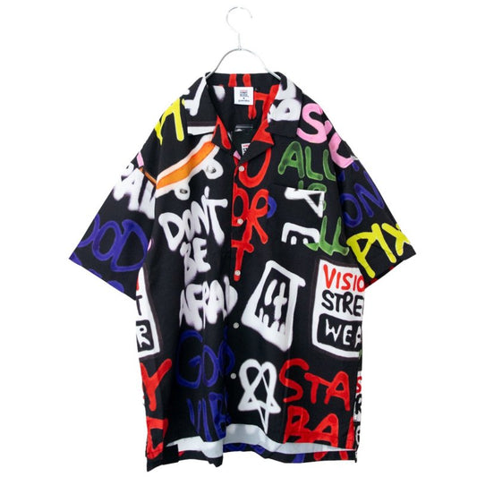 VISION STREET WEAR guernika all-over print shirt BLACK