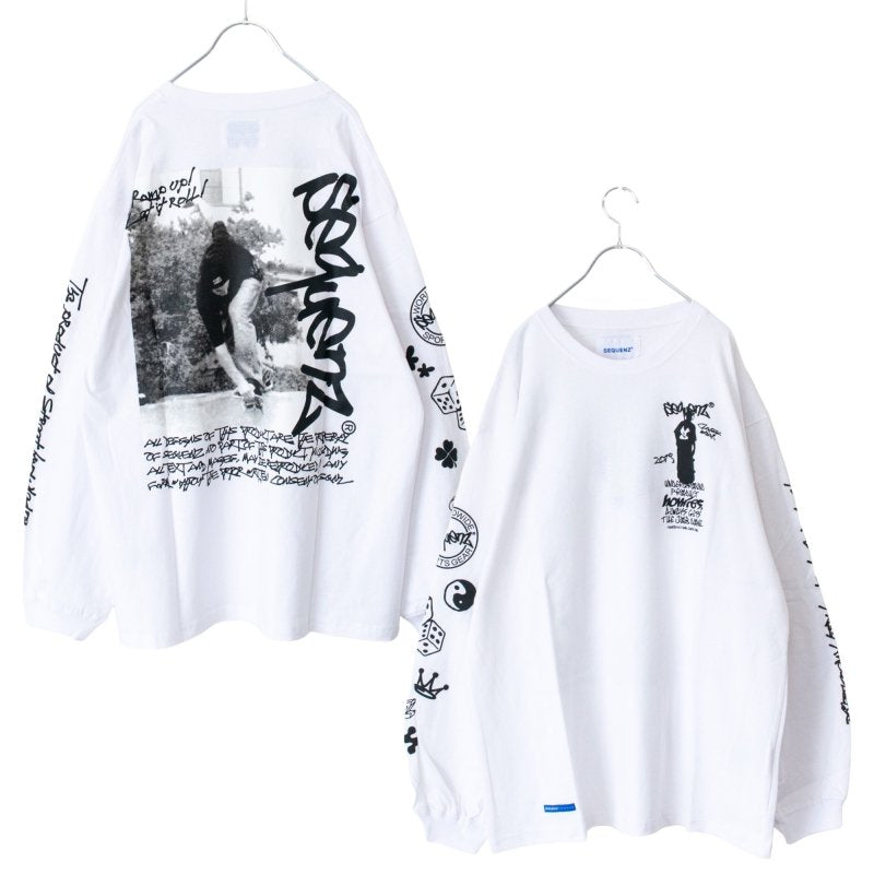 SEQUENZ OG COLLAGE PUFF PRINT LONG SHIRT WHITE