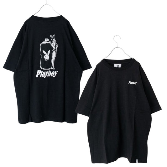 SEQUENZ meets PLAYBOY PB SPRAY×BUNNY EMB 半袖Tシャツ BLACK