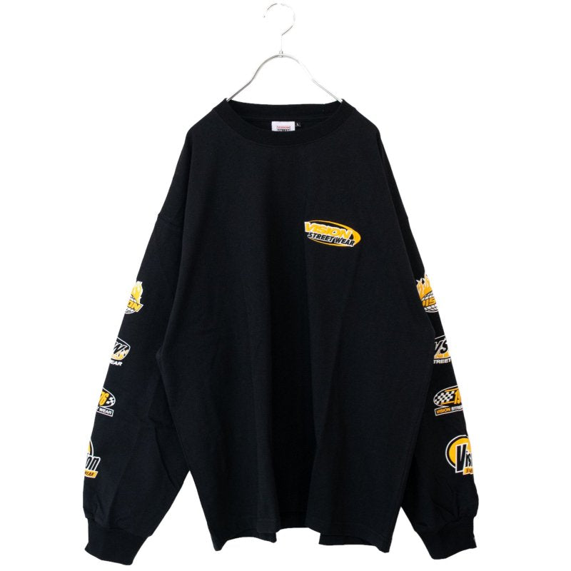 VISION STREET WEAR ロゴ袖プリントロンT BLACK