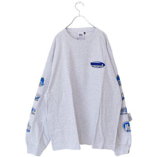 VISION STREET WEAR ロゴ袖プリントロンT LIGHT GRAY