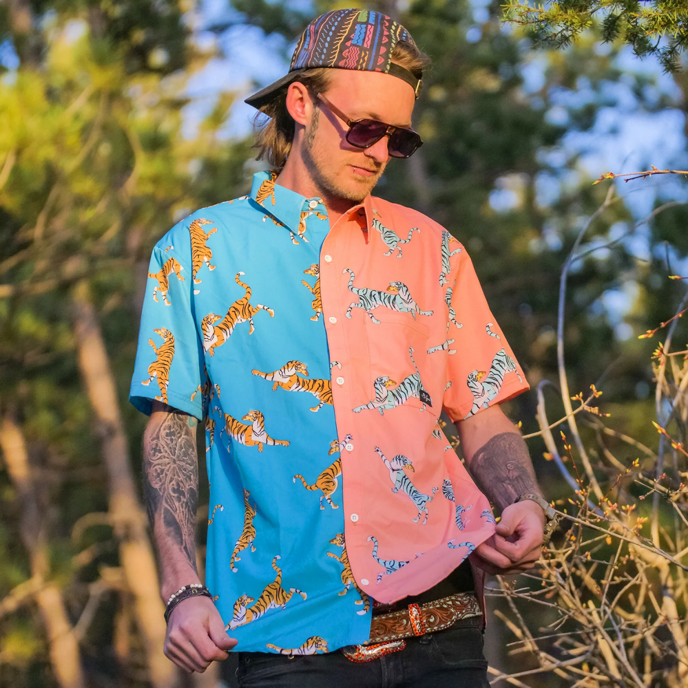 B Fresh Gear Pizza Tiger ストレッチ 半袖シャツ