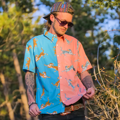 B Fresh Gear Pizza Tiger ストレッチ 半袖シャツ