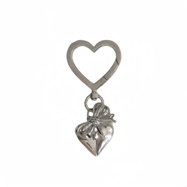 Heart Carabiner Keychain, Small Heart, SILVER