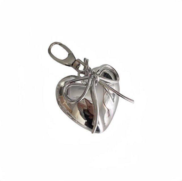 Heart Carabiner Keychain Large Heart SILVER