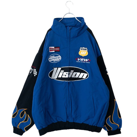 VISION STREET WEAR Nylon Racing Jacket BLUE